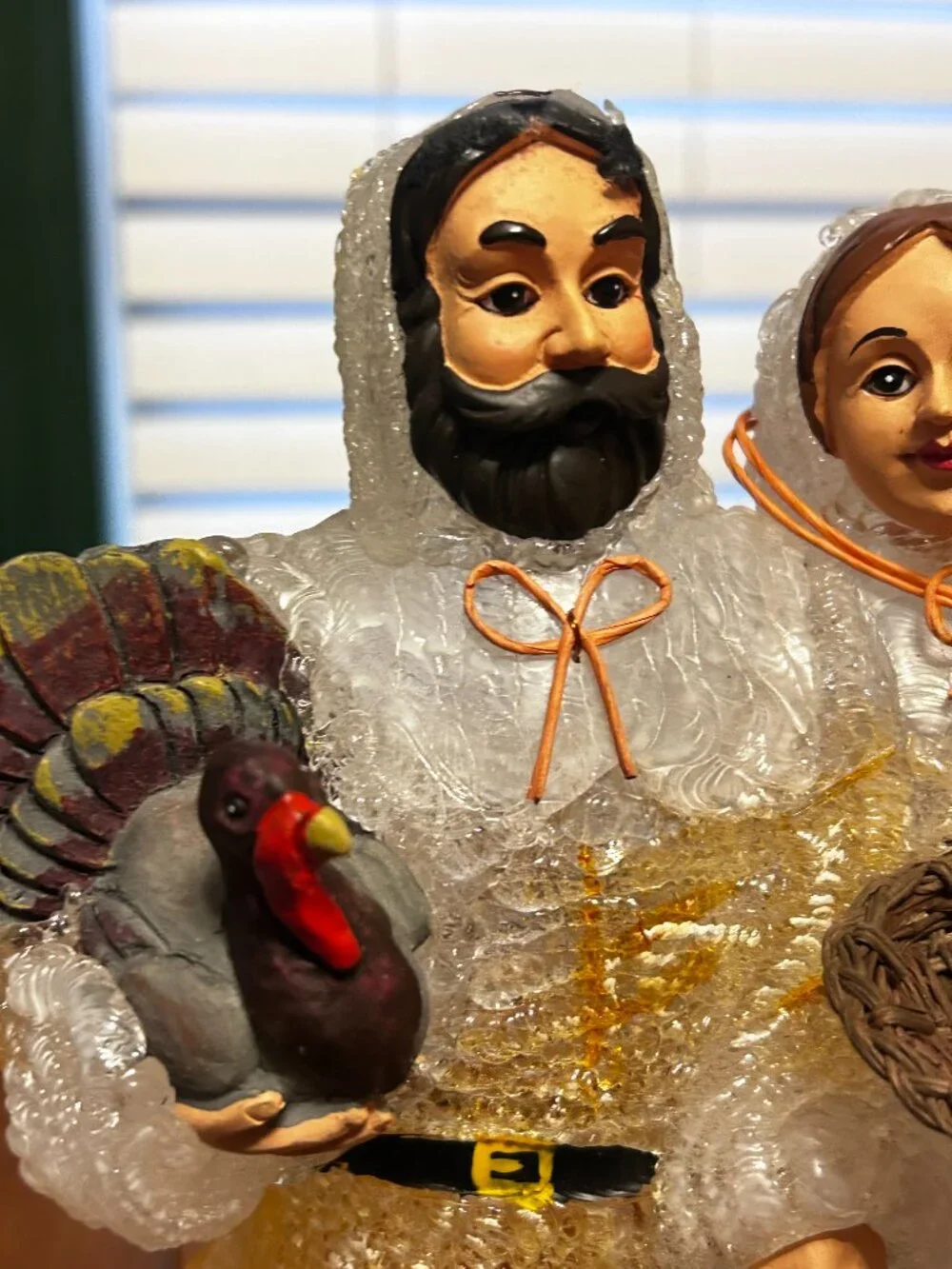 Cracker Barrel Thanksgiving pilgrim couple lamp retired vintage